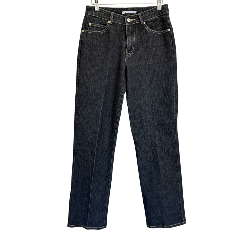 CAbi Style 713 Jeans – Black/faded charcoal tone. Straight Leg Denim - Women’s 6